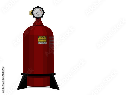 Air cylinder on white background