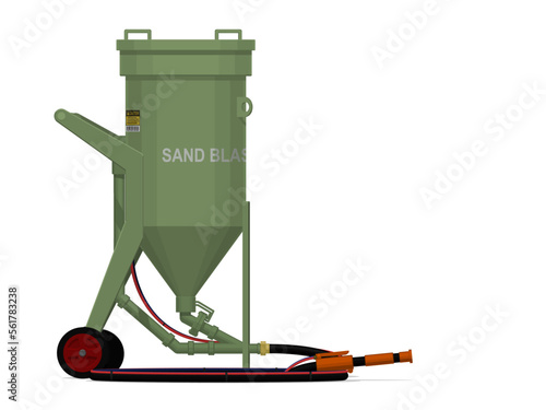 Blasting cylinder on white background