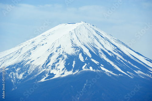 残雪の富士山