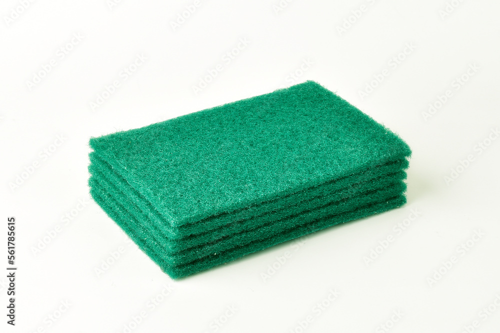 Bundle of dish washing pad isolated on white with clipping path Bundle of dish washing pad isolated on white with clipping path