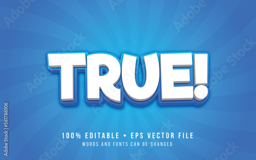True 3d editable text effect