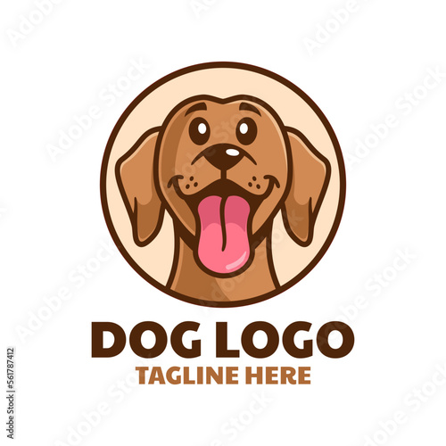 Dog Head Sticking Tongue Out Logo Design