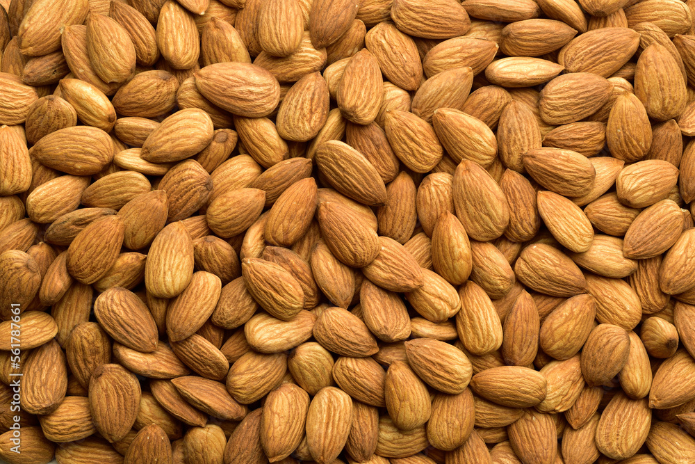 Top view of almond texture background Top view of almond texture background