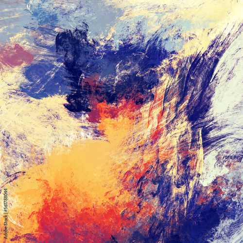Bright artistic splashes. Abstract painting color texture. Modern paint patte...