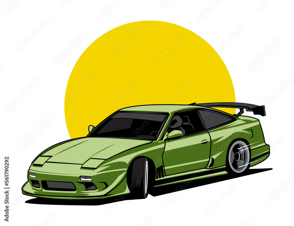 vector illustration car design graphic idea in green color