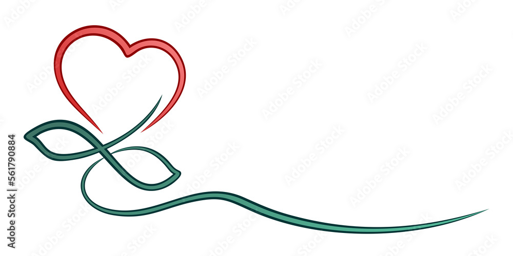 A symbol of a stylized heart flower.