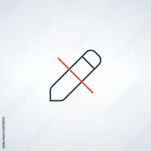 No Pen or Pencil Icon, clea...