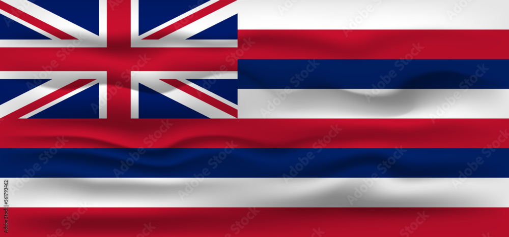 Waving flag of the Hawaii state. Vector illustration. Waving flag of the Hawaii state. Vector illustration.