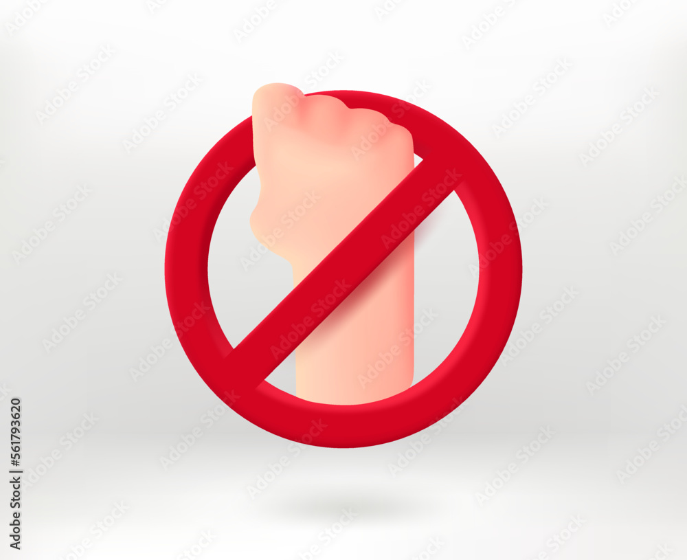 No protest concept with fist icon. 3d vector illustration
No protest concept with fist icon. 3d vector illustration