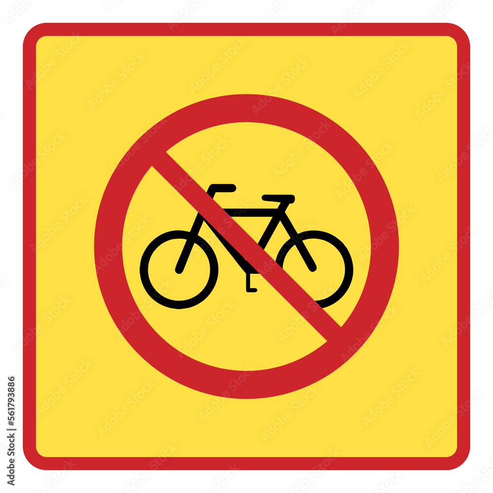 Traffic signs. Road signs. Instruction road signs. Road signs acting on the area. No cycling. Traffic signs. Road signs. Instruction road signs. Road signs acting on the area. No cycling.