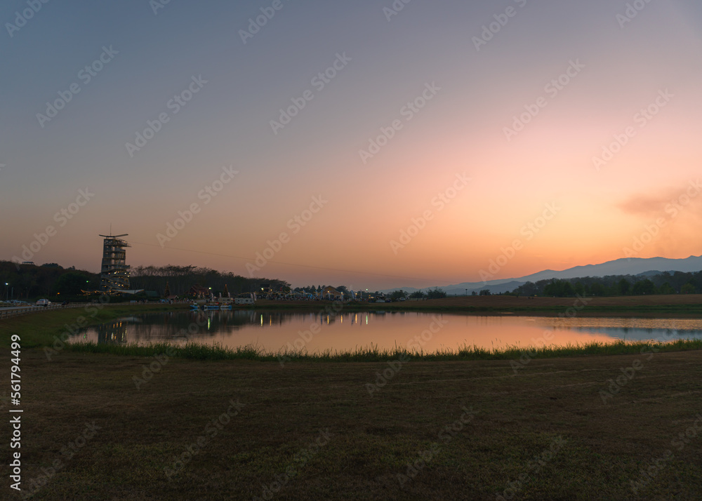 sunrise over the river