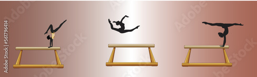 Gymnastics, Gymnast, Sport, Female, Silhouette