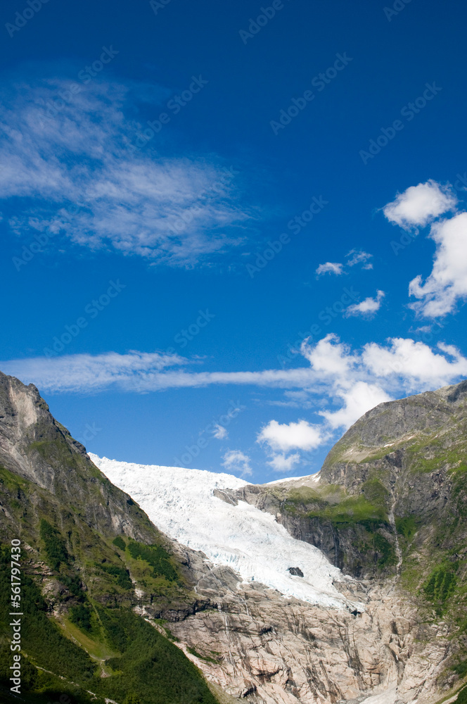 Jostedalsbreen Glacier from Briksdal, Jostedal Glacier National Park, Western Norway.