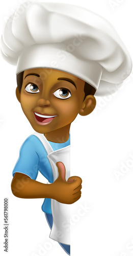 Black Boy Cartoon Child Che...
