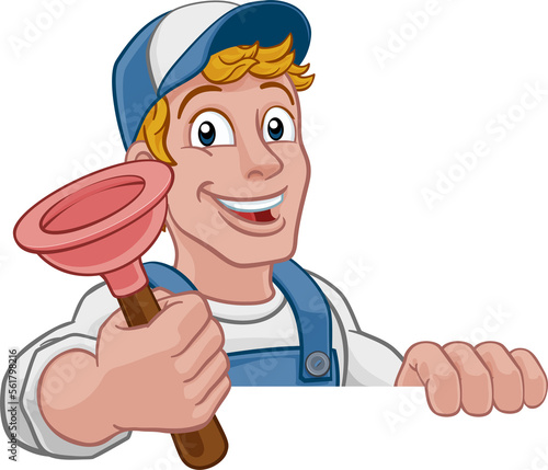 Plumber Cartoon Plumbing Dr...