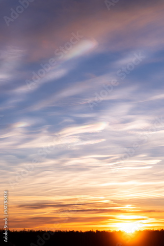 Fototapeta Naklejka Na Ścianę i Meble -  Sunset sky with light white clouds