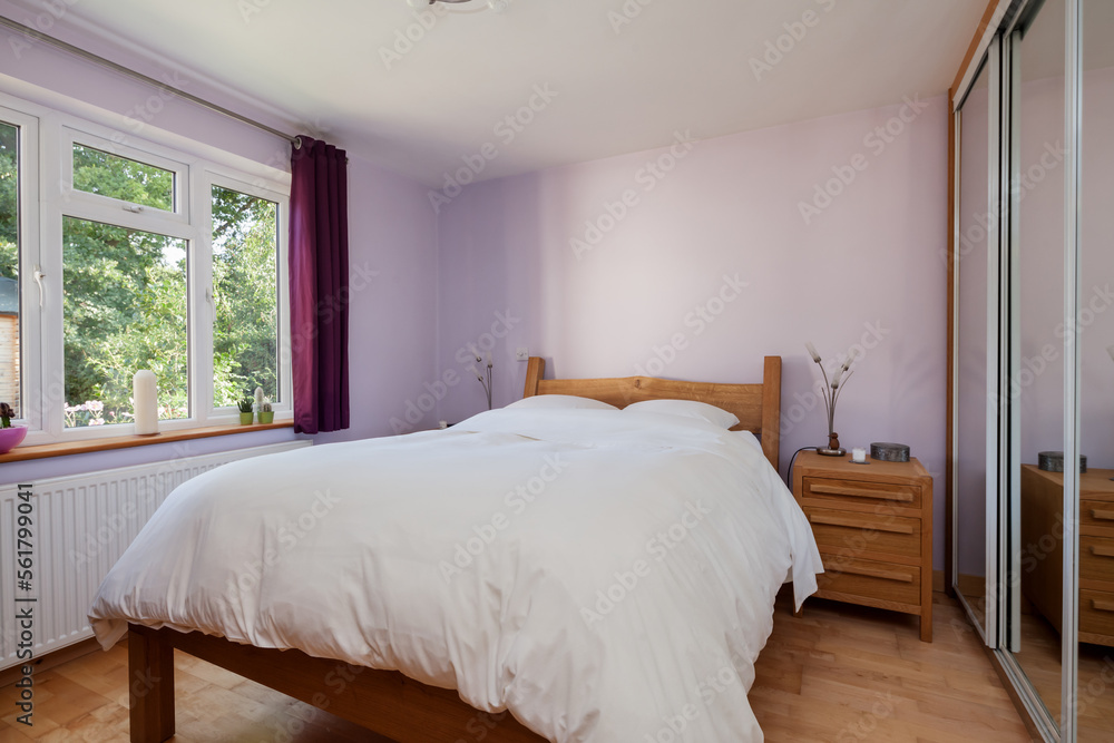 Lilac furnished bedroom