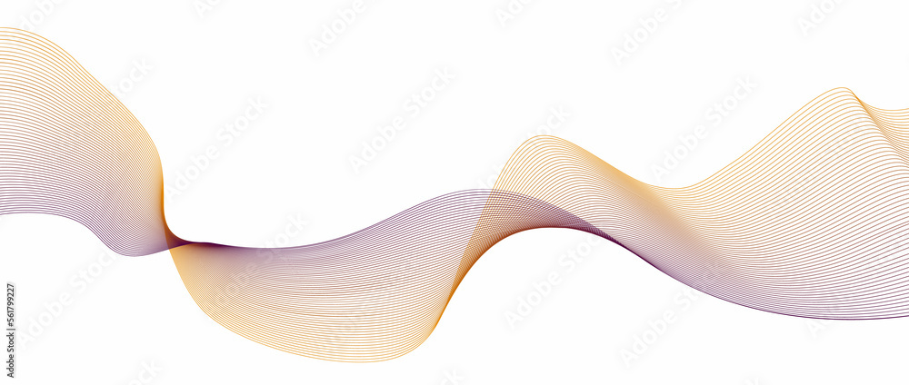 Abstract background, pattern with parallel lines. Wave line background with smooth shape. Beautiful wavy line on a white background. Horizontal banner template. Abstract futuristic template. 