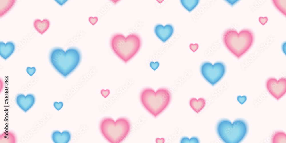 Blue and pink heart balloon light Valentine love pattern