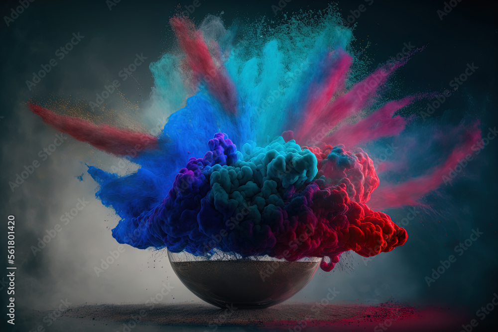 fume bomb. July Fourth Fireworks with a smoke bomb. Colorful smoke