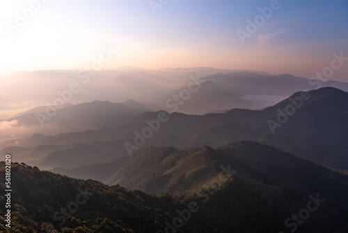 Fototapeta Naklejka Na Ścianę i Meble -  Mountian range landscape look from view point of Pui Ko Mountain