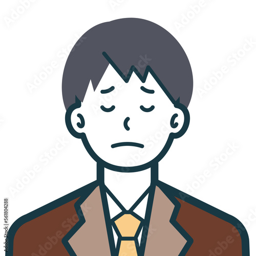 悲しげな男子高校生のバストショット1