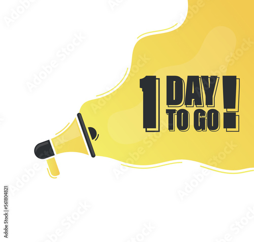 Number 1 of days left to go. Badge with, sale, landing page, banner.