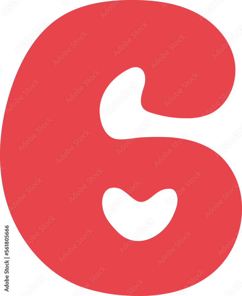 6 Six Retro Valentine Number Font