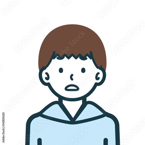 困り顔の男の子のバストショット1