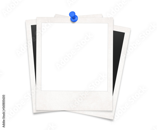 Blank Instant Photo Frames With Blue Pin 
