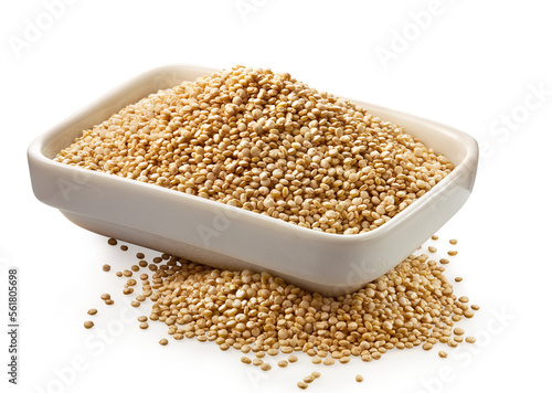 tigela branca de porcelana com sementes de quinoa - pote com semente de quinoa