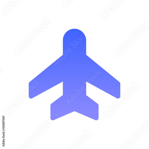 airplane flat gradient icon