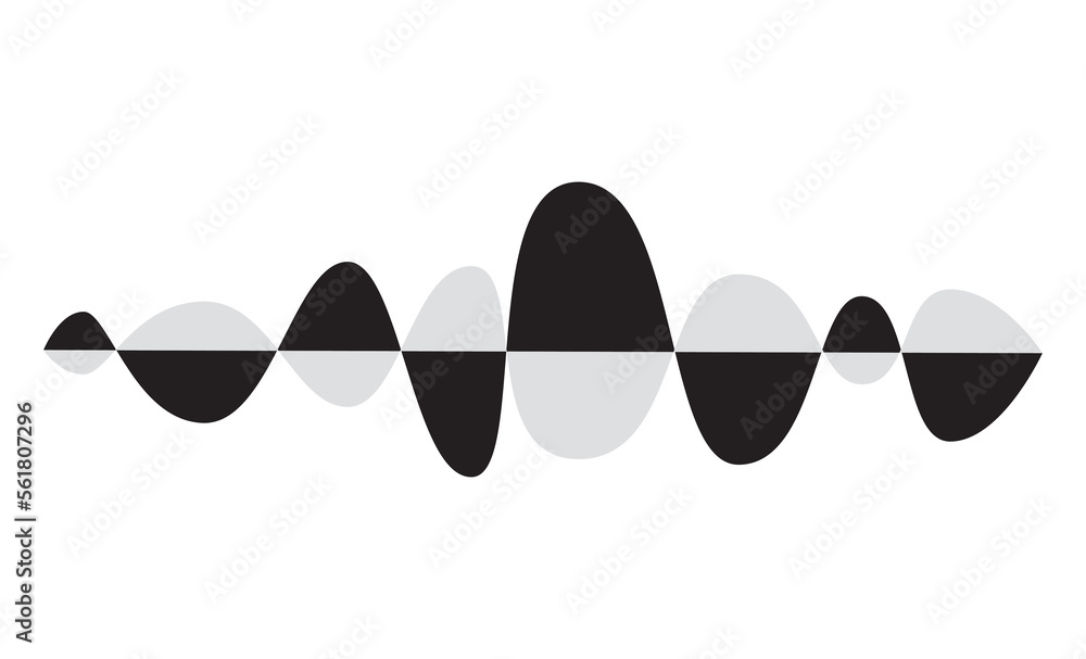 Sound wave signal in curve form for music or audio podcast. Illustration in graphic design isolated Sound wave signal in curve form for music or audio podcast. Illustration in graphic design isolated