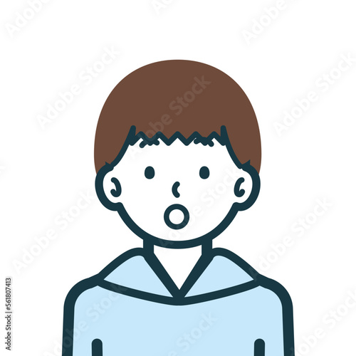 びっくりしている男の子のバストショット1