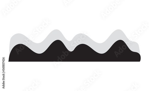 Curve sound waves for music equalizer, voice message or radio signal. Illustration in graphic design isolated