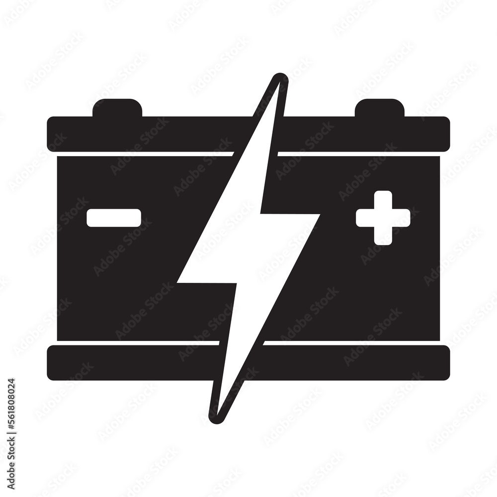 Car battery icon, charge the battery sign design. Universal power supply symbol.