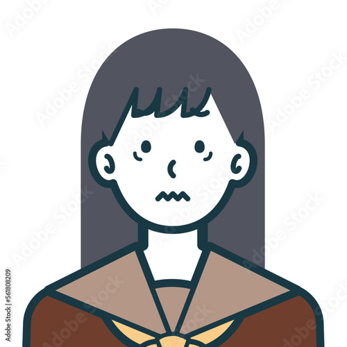 怖がっている女子高校生のバストショット1