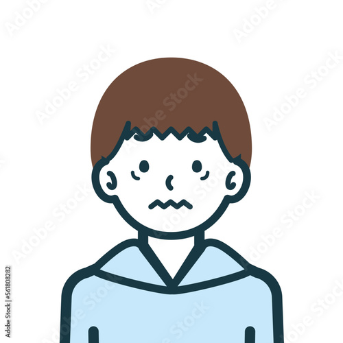 怖がっている男の子のバストショット1