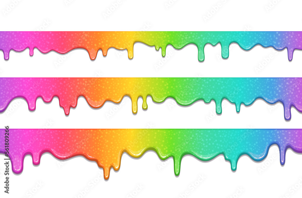 Fototapeta premium Flowing slimes on white, seamless slime texture.
