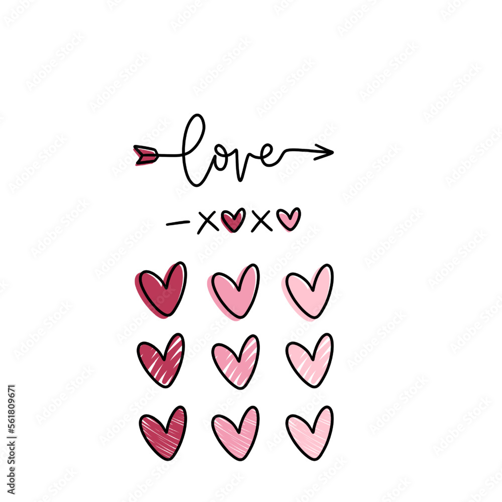 Love hand drawn lettering in the shape of an arrow Love hand drawn lettering in the shape of an arrow