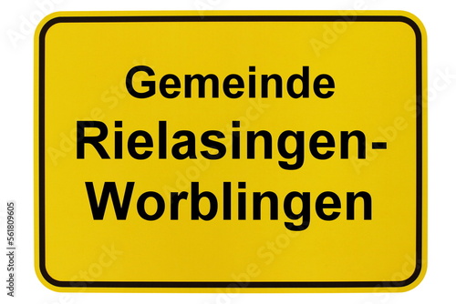 Illustration eines Ortsschildes der Gemeinde Rielasingen-Worblingen in Baden-Württemberg photo