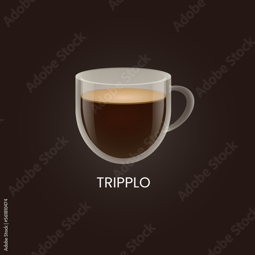 Delicious tripplo coffee icon. Drink vector illustration design	 photo