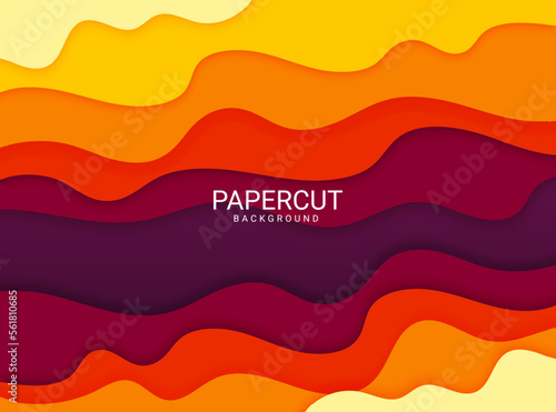 Modern Abstract colorful paper cut shapes wave background premium vector © Ricky Andika