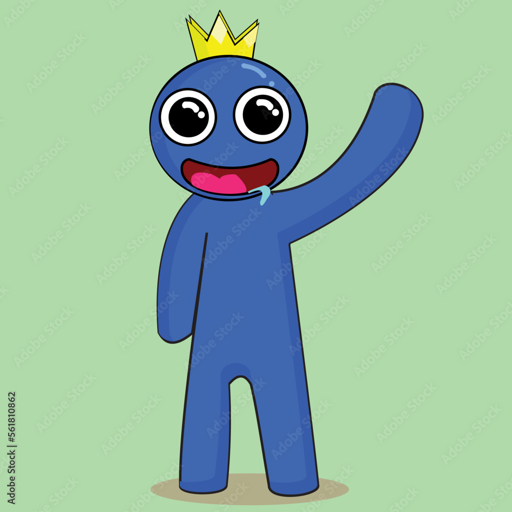 Vetor de Rainbow friends Blue. New Roblox Character do Stock