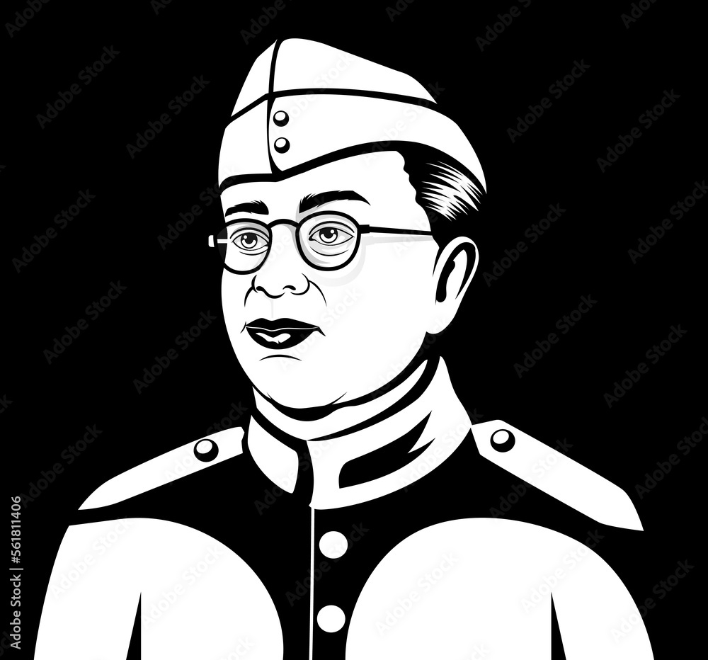 Vetor de Netaji Subhas Chandra Bose Jayanti. Freedom Fighter and