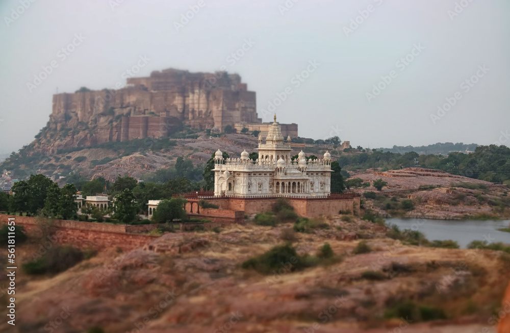 Jaswant Thada is a cenotaph located in Jodhpur, in the Indian state of Rajasthan. Jaisalmer Fort is Tilt shift lens - situated in the city of Jaisalmer, in the Indian state of Rajasthan.