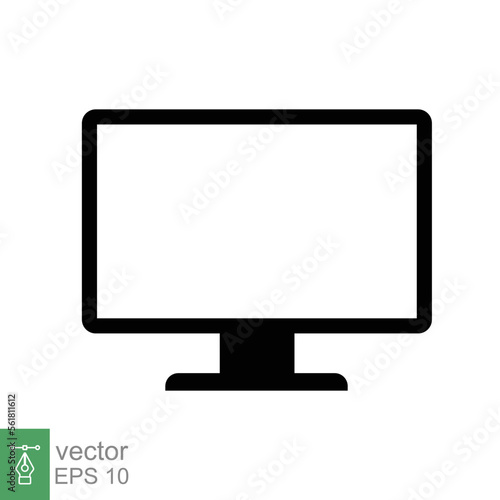 TV icon. Simple flat style. Monitor screen, television, plasma, led, lcd, technology concept. Household appliances, gadgets and electronics. Vector illustration isolated on white background. EPS 10.