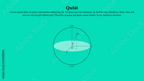 Visualization of the qubit with a monochrome plain background.