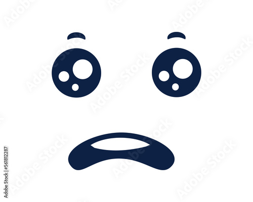 Offended kawaii face emotion. Cute character with frustrated expression for web chat and social apps with vector avatar