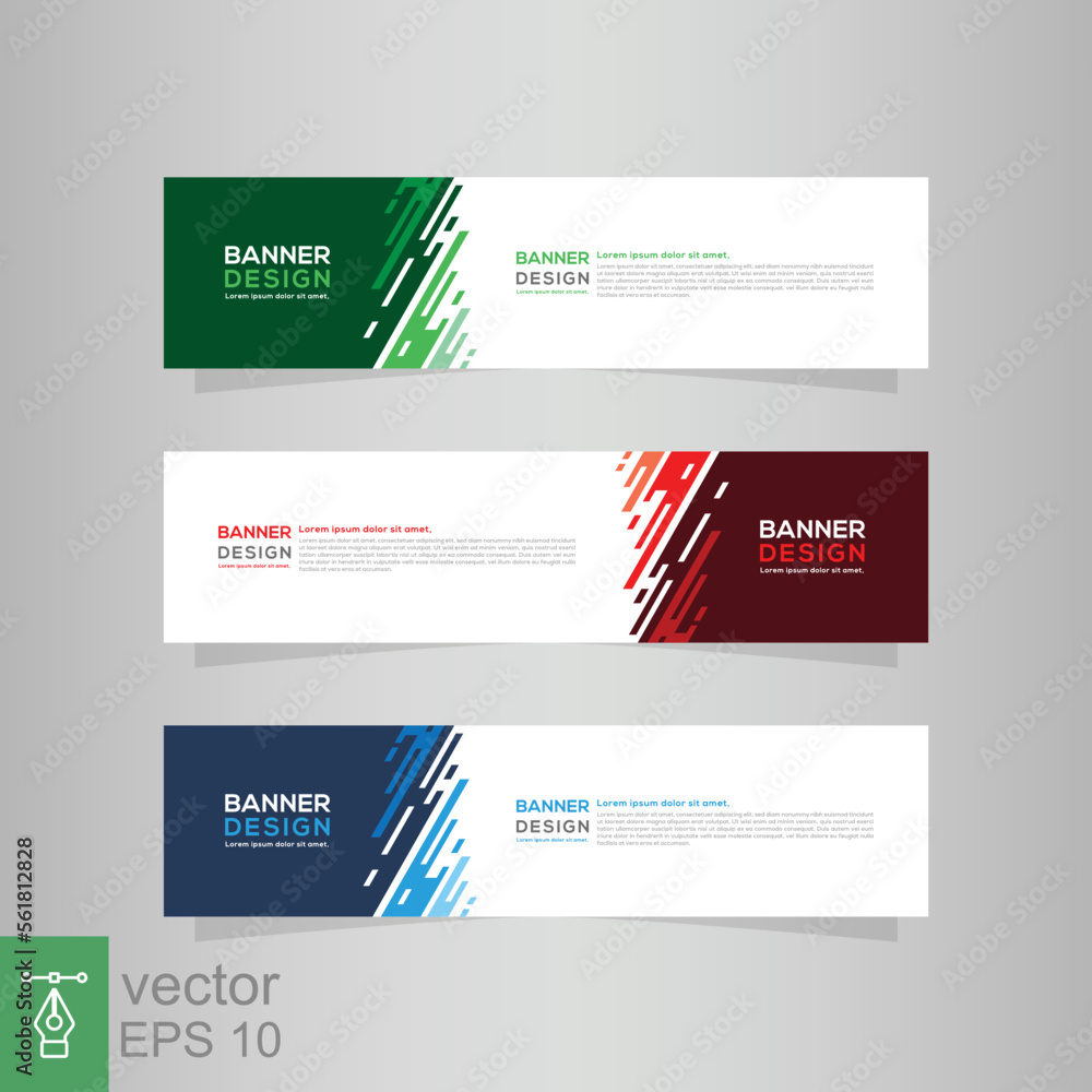 Banner design template. Abstract geometric background design, web header element, layout concept. Green, orange, red, blue color. Vector EPS 10. Banner design template. Abstract geometric background design, web header element, layout concept. Green, orange, red, blue color. Vector EPS 10.